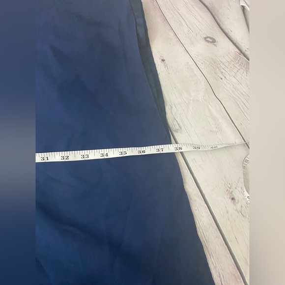 Adrianna Papell Occasions 100% Silk Shell Skirt Navy Blue Womens Plus Size 16 - Picture 2 of 10